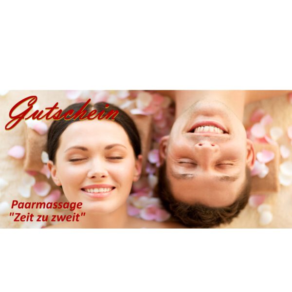 Gutschein Paarmassage "Zeit zu zweit" - Motiv "Er und Sie"
