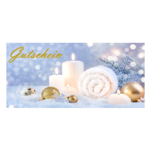Gutschein Weihnachtsmotiv „Kerzen (blau)“
