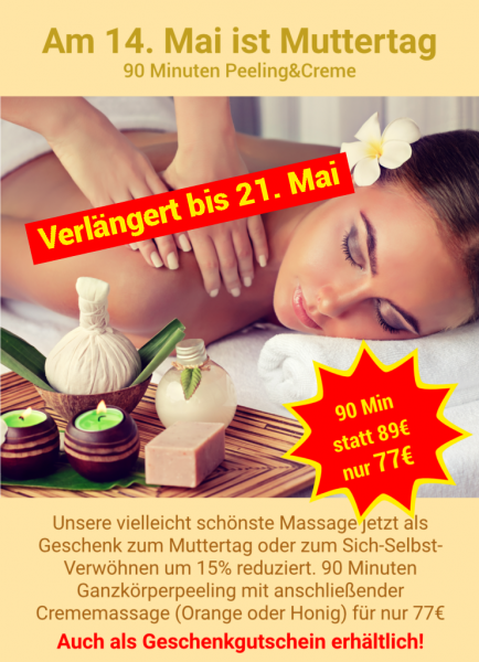 Crememassage-Muttertag verlängert